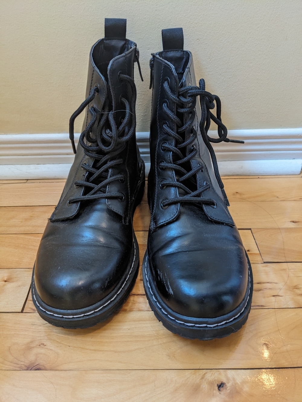 Torrid Black Lace-Up Combat Boots Extra Wide Width